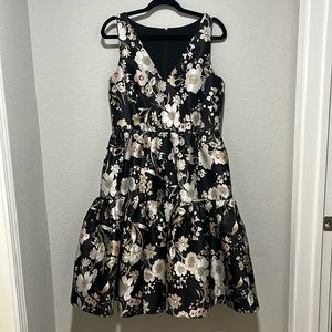 Eliza J floral jacquard fit and flare dress